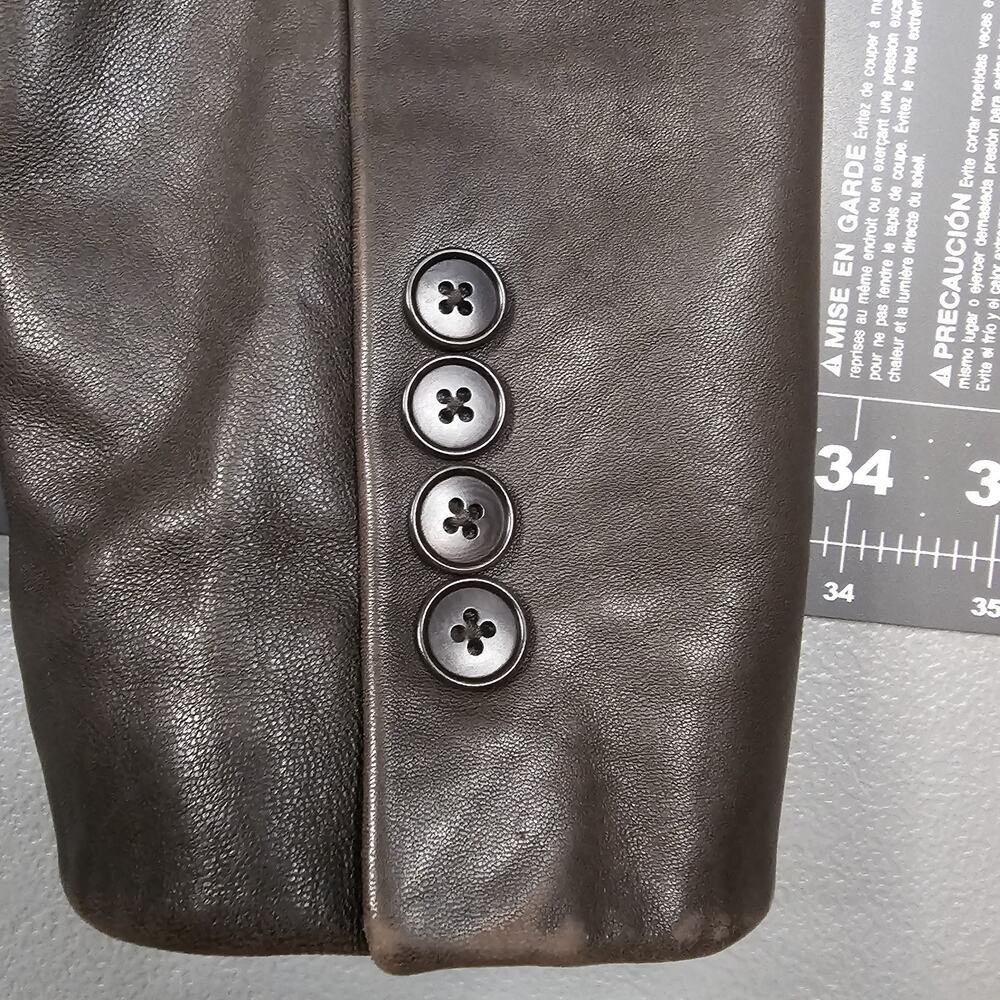 Brooks Brother Leather Jacket Womens 10 Medium Brown Blazer Preppy Business Work - Picture 8 of 16
